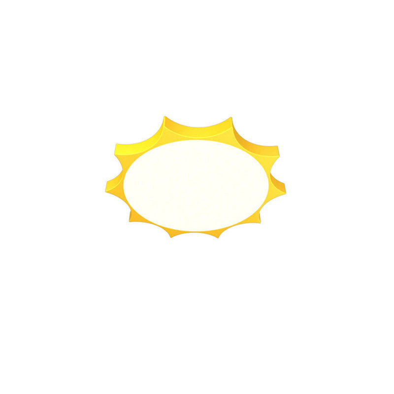 Lumendat Modern Children's Sun Iron Acrylic Frosted LED Flush Mount Ceiling Light Lumendat