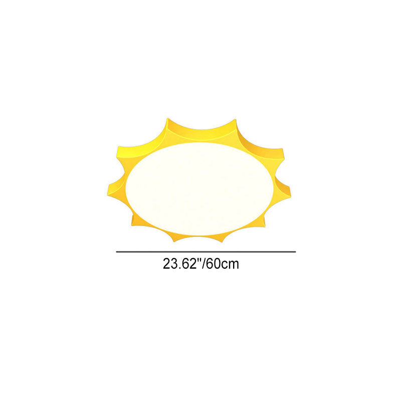 Lumendat Modern Children's Sun Iron Acrylic Frosted LED Flush Mount Ceiling Light Lumendat