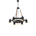 Industrial Retro Gear Wrought Ion Hemp Rope 6/8/10-light Chandelier Lumendat