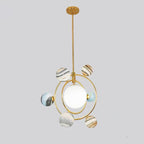 Lumendat Nordic Creative Glass Planet Plating Ring 7-Light Kids Chandelier Lumendat