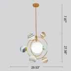 Lumendat Nordic Creative Glass Planet Plating Ring 7-Light Kids Chandelier Lumendat