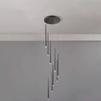 Modern Minimalist Tapered Tube Iron Acrylic LED Island Light Chandelier BulbSquare