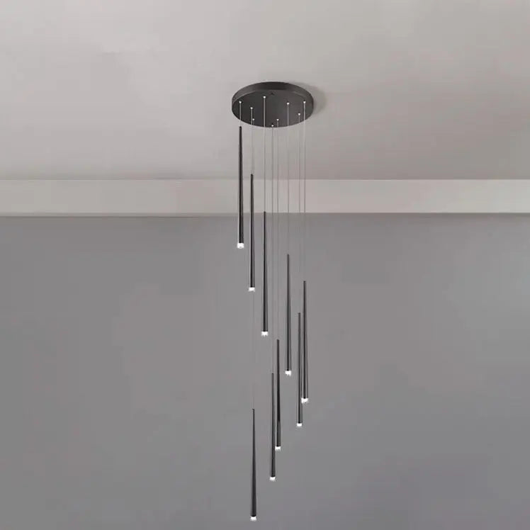 Modern Minimalist Tapered Tube Iron Acrylic LED Island Light Chandelier BulbSquare