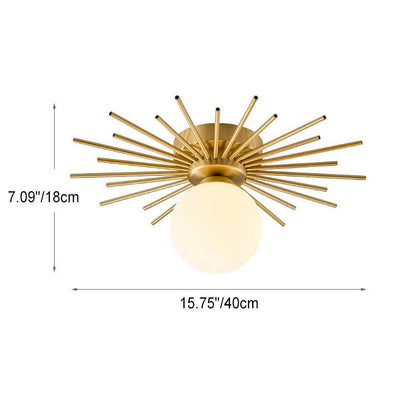 Glass Ball 1-light Semi-flush Mount Lighting