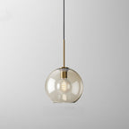 Contemporary Nordic Iron Glass Round Geometric Jar 1-Light Pendant Light For Living Room & Bedroom Lumendat