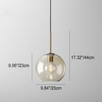 Contemporary Nordic Iron Glass Round Geometric Jar 1-Light Pendant Light For Living Room & Bedroom Lumendat