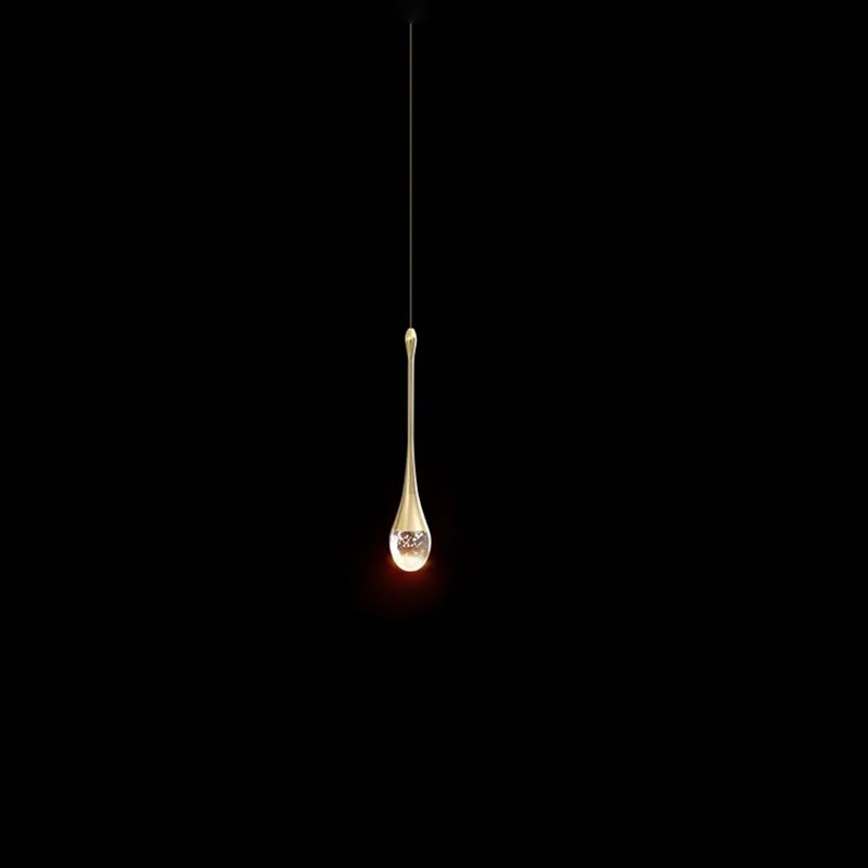 Contemporary Scandinavian Water Drops Iron Aluminum Crystal LED Chandelier for Bedroom