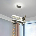 Lumendat Contemporary Creative Hardware Kids Aircraft LED Downrods Ceiling Fan Light For Bedroom Lumendat