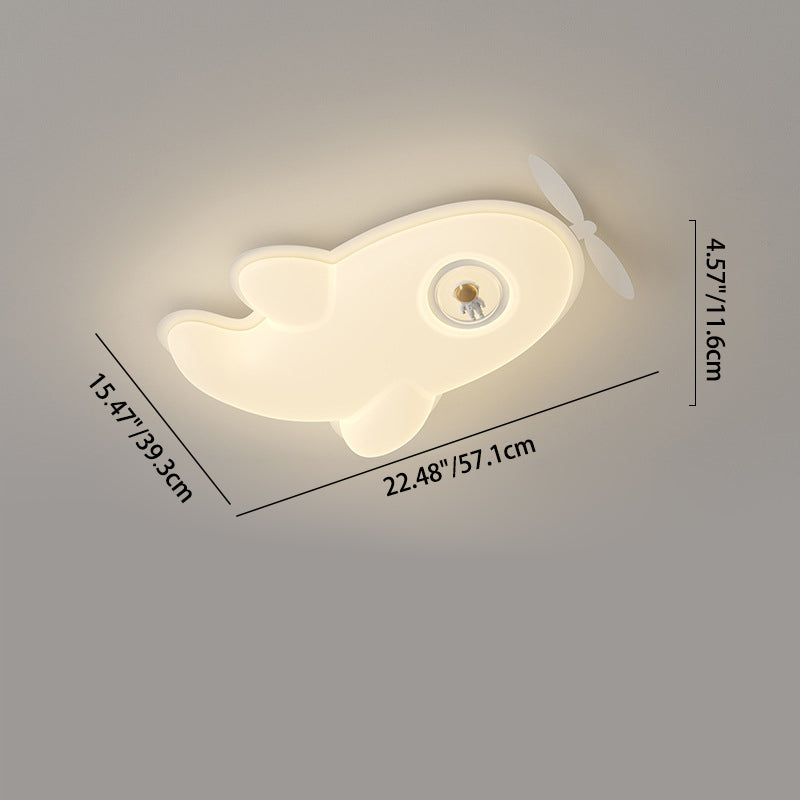 Lumendat Contemporary Nordic Kids Iron PE Plane LED Flush Mount Ceiling Light For Bedroom Lumendat
