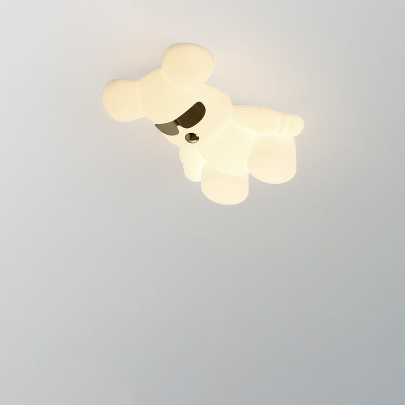 Lumendat Contemporary Creative Cartoon Animal Bear Acrylic Shape Iron LED Kids Flush Mount Ceiling Light For Bedroom Lumendat