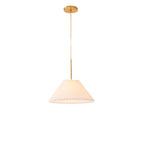 Contemporary Scandinavian Pleated PVC Fabric Hardware Drum Cone 1-Light Pendant Light for Living Room Lumendat