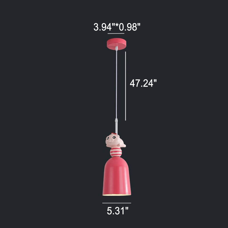 Lumendat Nordic Cartoon Resin Rocket Snowman 1-Light Kids Pendant Light Lumendat