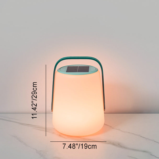 Modern Minimalist Solar Waterproof Leather PE Cylinder Striped Lantern Portable LED Landscape Lighting Outdoor Light For Outdoor Patio Lumendat