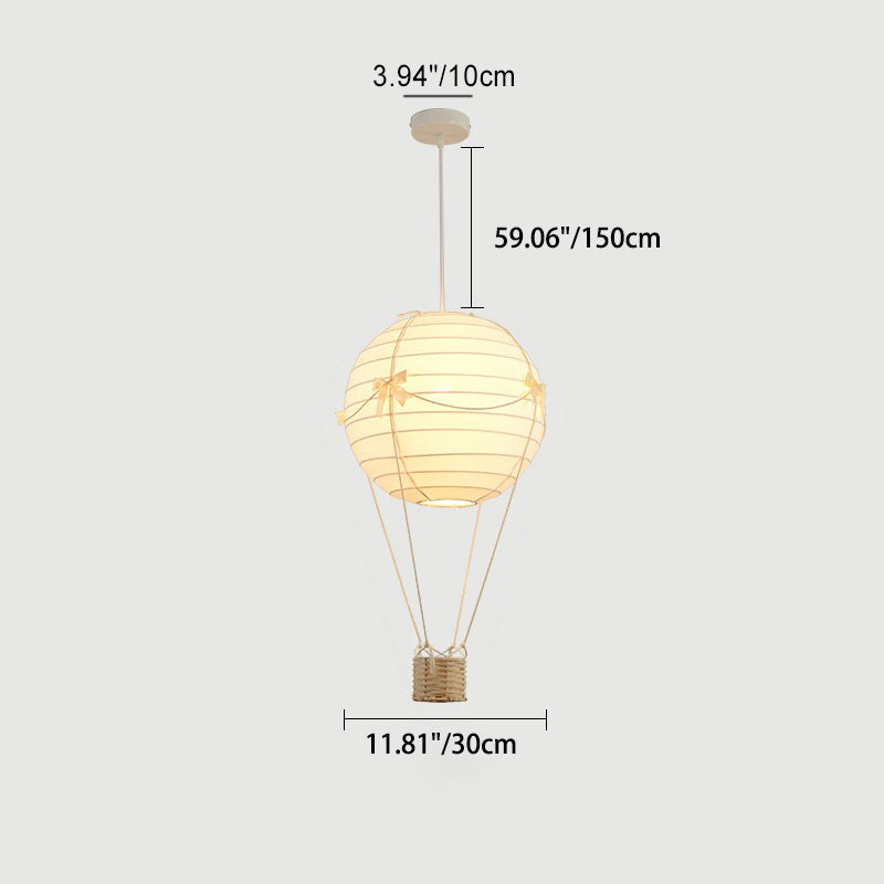 Lumendat Contemporary Creative Kids Hot Air Balloon Weaving Iron Fabric 1-Light Chandelier For Bedroom Lumendat