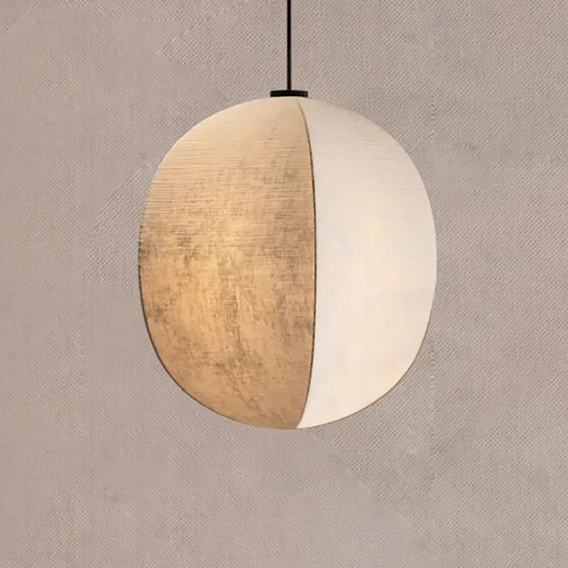 Traditional Japanese Zen Anti-silk Lantern Shape 1-light Pendant Light for Living Room BulbSquare