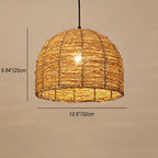 Retro Rattan Weaving Dome 1-light Pendant Light Lumendat