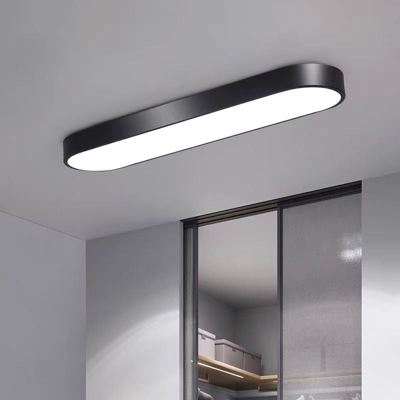 Modern Minimalist Elliptical Strip Iron Acrylic LED Flush Mount Ceiling Light For Hallway Lumendat