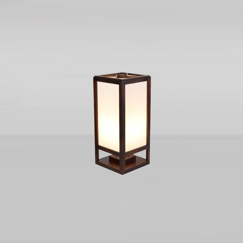 Traditional Chinese Rectangular Parchment Wood 1-Light Standing Floor Lamp For Entertainment Rooms Lumendat