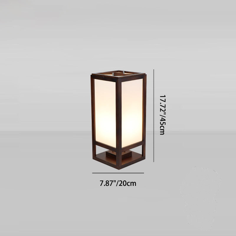 Traditional Chinese Rectangular Parchment Wood 1-Light Standing Floor Lamp For Entertainment Rooms Lumendat