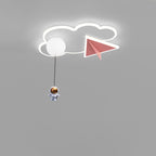 Lumendat Contemporary Creative Kids Iron Acrylic Plane Cloud Astronaut LED Flush Mount Ceiling Light For Bedroom Lumendat