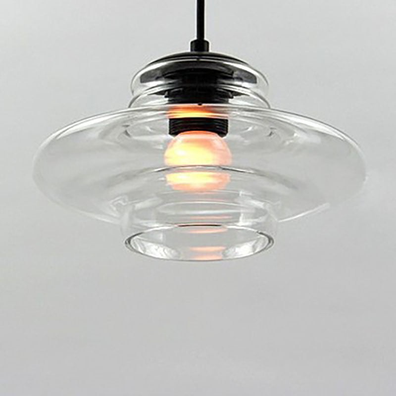 Modern Industrial Clear Glass Iron 1-light Pendant Light BulbSquare