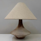 Wabi-Sabi Vintage Cone Vase Base Ceramic Fabric 1-Light Table Lamp Lumendat