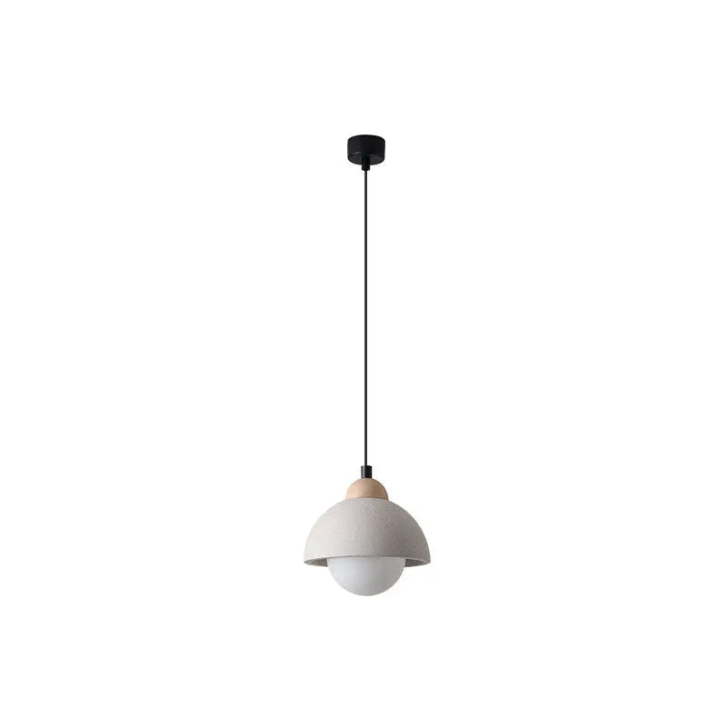 Contemporary Scandinavian Cement Dome Glass Shade 1-light Pendant Light for Bedroom BulbSquare