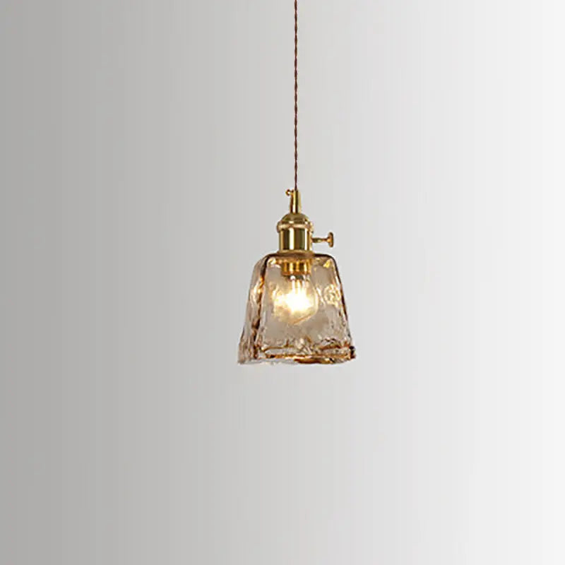 Vintage Amber Glass 1-light Pendant Light BulbSquare