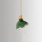 Nordic Vintage Tiffany Green Glass Island Chandelier – 1/2/3 Light, Brass Lumendat