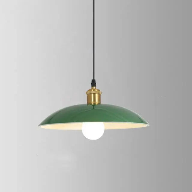 Industrial Vintage Green Iron Dome Cone 1-light Pendant Light Lumendat