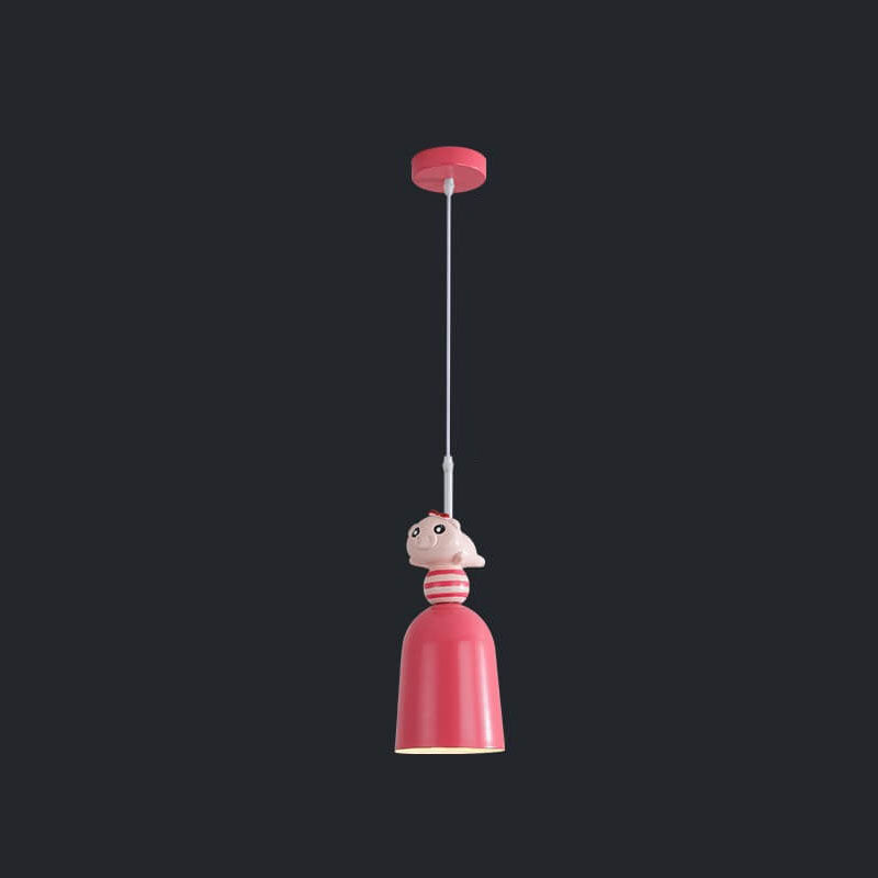 Lumendat Nordic Cartoon Resin Rocket Snowman 1-Light Kids Pendant Light Lumendat