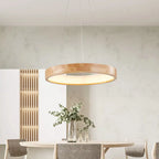Japanese Minimalist Log Circle Island Light LED Chandelier – Dimmable Lumendat