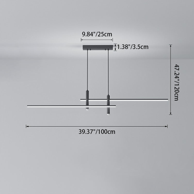 Modern Minimalist Geometric Line Combination LED Island Light Chandelier for Dining Room