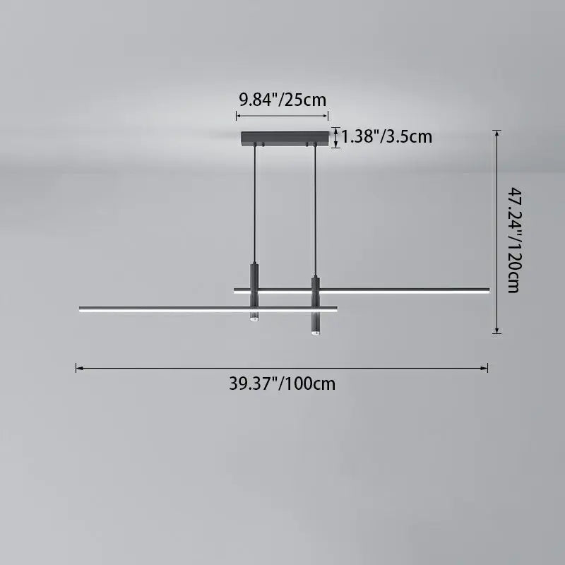 Modern Minimalist Geometric Line Combination LED Island Light Chandelier for Dining Room Lumendat