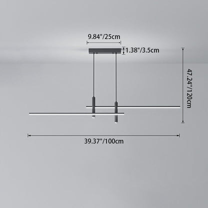Modern Minimalist Geometric Line Combination LED Island Light Chandelier for Dining Room