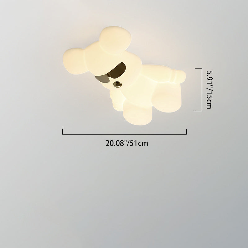 Lumendat Contemporary Creative Cartoon Animal Bear Acrylic Shape Iron LED Kids Flush Mount Ceiling Light For Bedroom Lumendat