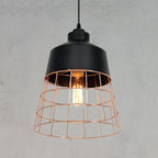 Nordic Creative Iron Cage Geometry 1-light Pendant Light BulbSquare