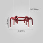 Modern Mid-century Iron Geometric Line Combination LED Chandelier for Living Room Lumendat