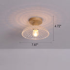 Japanese Minimalist Log Glass 1-light Semi-flush Mount Light BulbSquare
