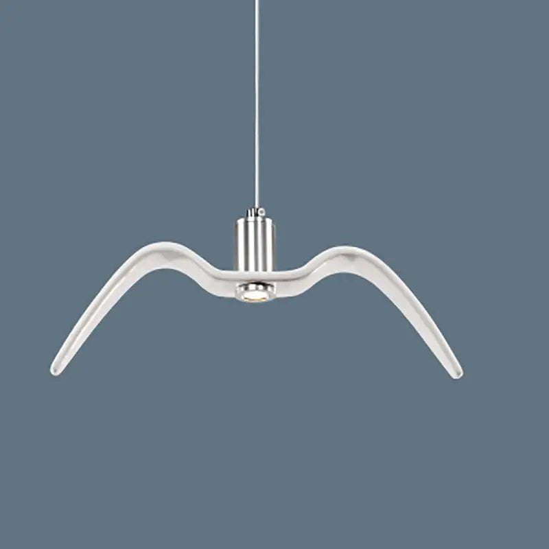 Contemporary Nordic Personality Wrought Iron Seagull LED Pendant Light for Living Room BulbSquare