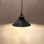 Contemporary Industrial Cone Iron Copper 1-light Pendant Light for Living Room BulbSquare