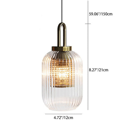 Modern Luxury Lantern Iron Glass 1-light Pendant Light for Living Room