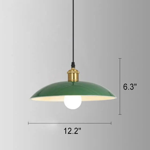 Industrial Vintage Green Iron Dome Cone 1-light Pendant Light Lumendat