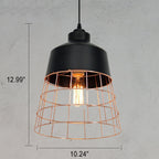 Nordic Creative Iron Cage Geometry 1-light Pendant Light BulbSquare