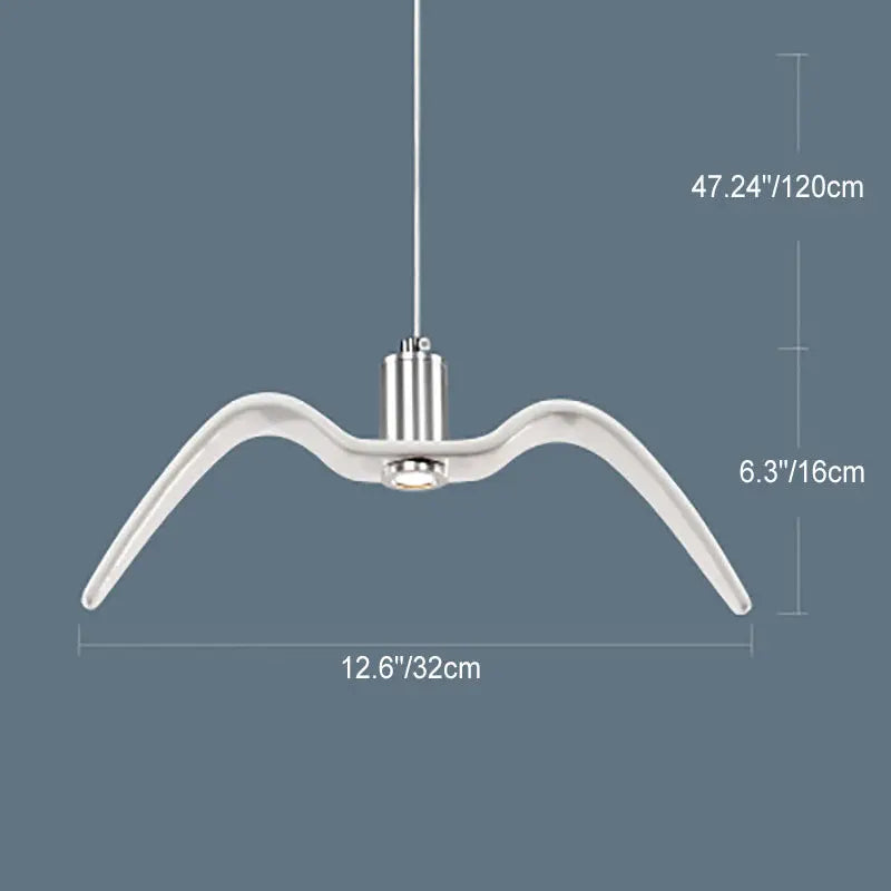 Contemporary Nordic Personality Wrought Iron Seagull LED Pendant Light for Living Room BulbSquare