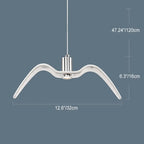 Contemporary Nordic Personality Wrought Iron Seagull LED Pendant Light for Living Room BulbSquare