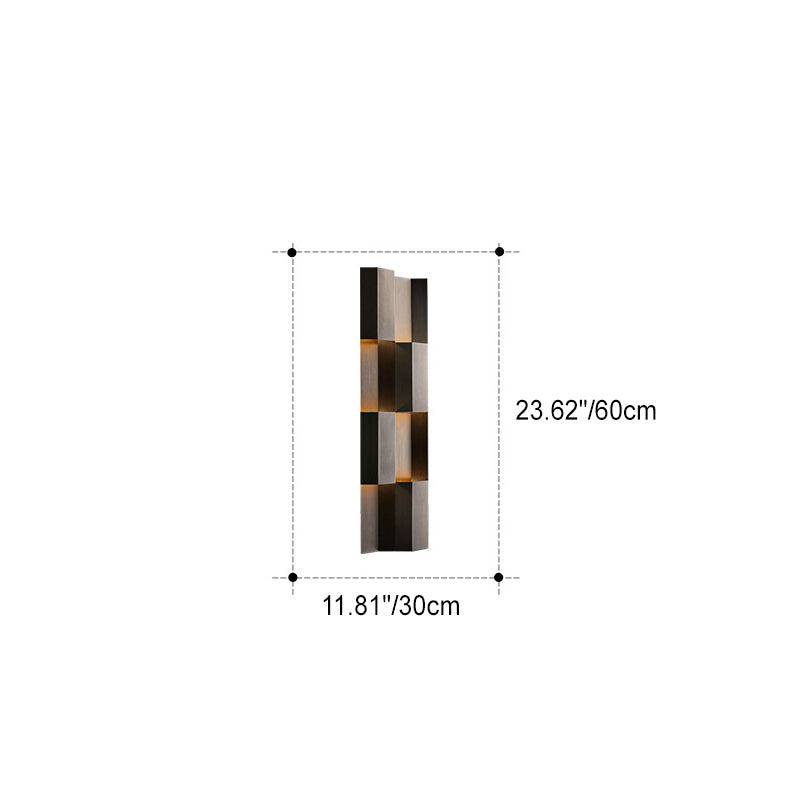 Contemporary Retro Waterproof Stainless Steel Rectangular LED Wall Sconce Lamp For Outdoor Patio