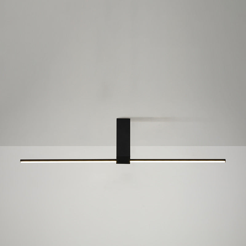 Modern Minimalist Aluminum Acrylic Strip Rectangle LED Semi-flush Mount Ceiling Light for Hallway