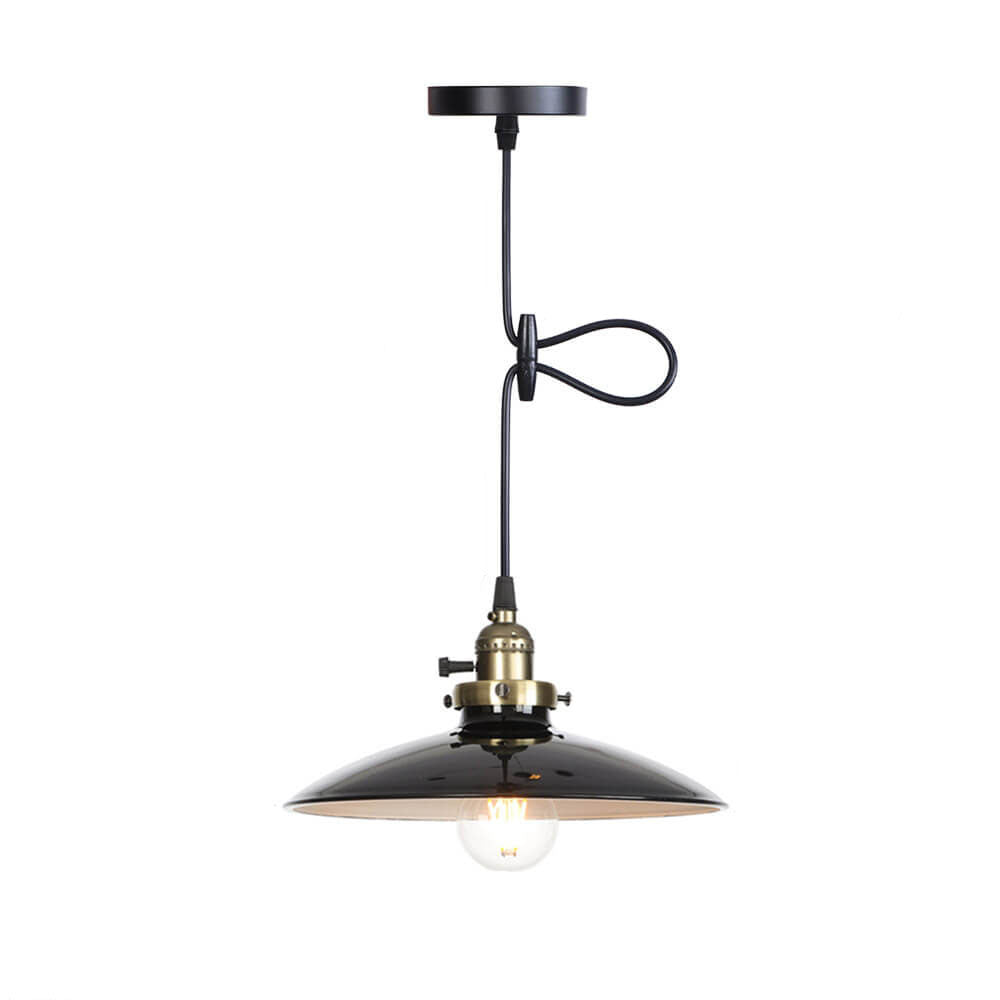 Industrial Iron Multicolor Bowl 1-light Pendant Light BulbSquare