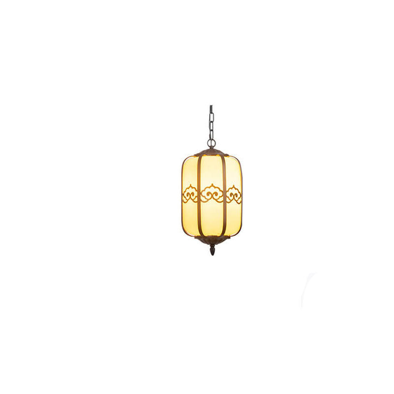 Modern Chinese Marble Lantern Outdoor Waterproof 1-Light Pendant Light